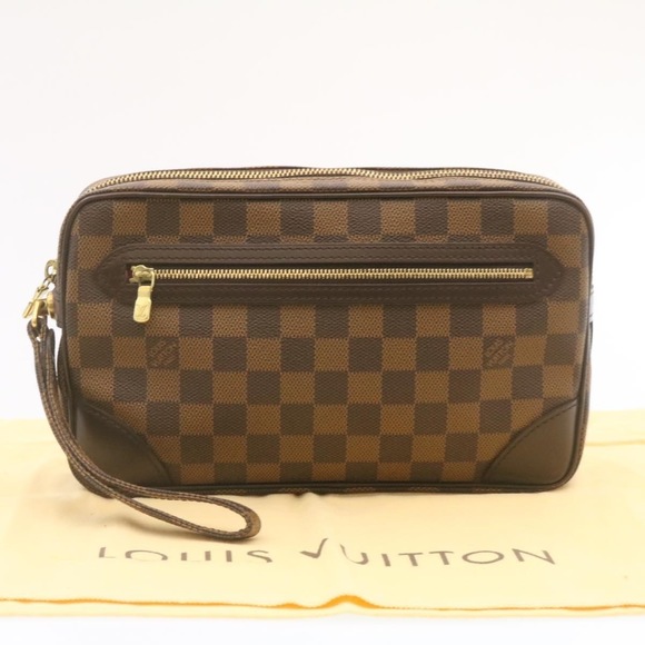 LOUIS VUITTON Damier Ebene Marly Dragonne GM Clutch Bag SP Order LV Auth 25039A - Picture 12 of 16